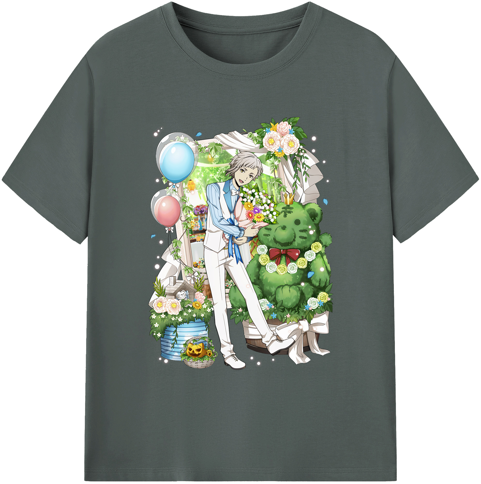 （画像用） 文豪ストレイドッグス Bungo Stray Dogs 綿100％ メンズ半袖Tシャツ｜肌触りやわらか＆通気性